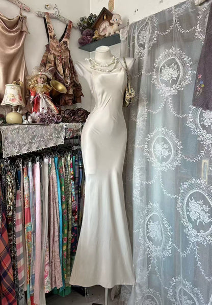 Open Back Mermaid Evening Dress Sexy Prom Dress  P2686