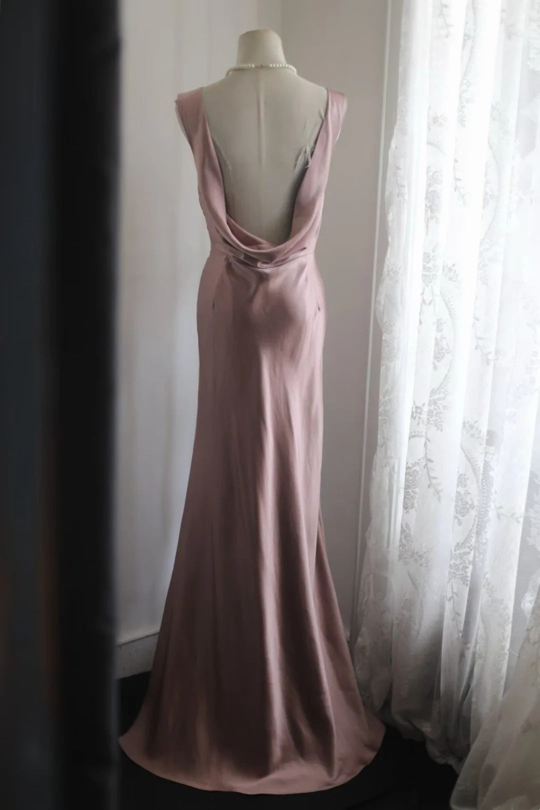 Open Back Pink Mermaid Formal Prom Dress Bridesmaid Dress   P1913