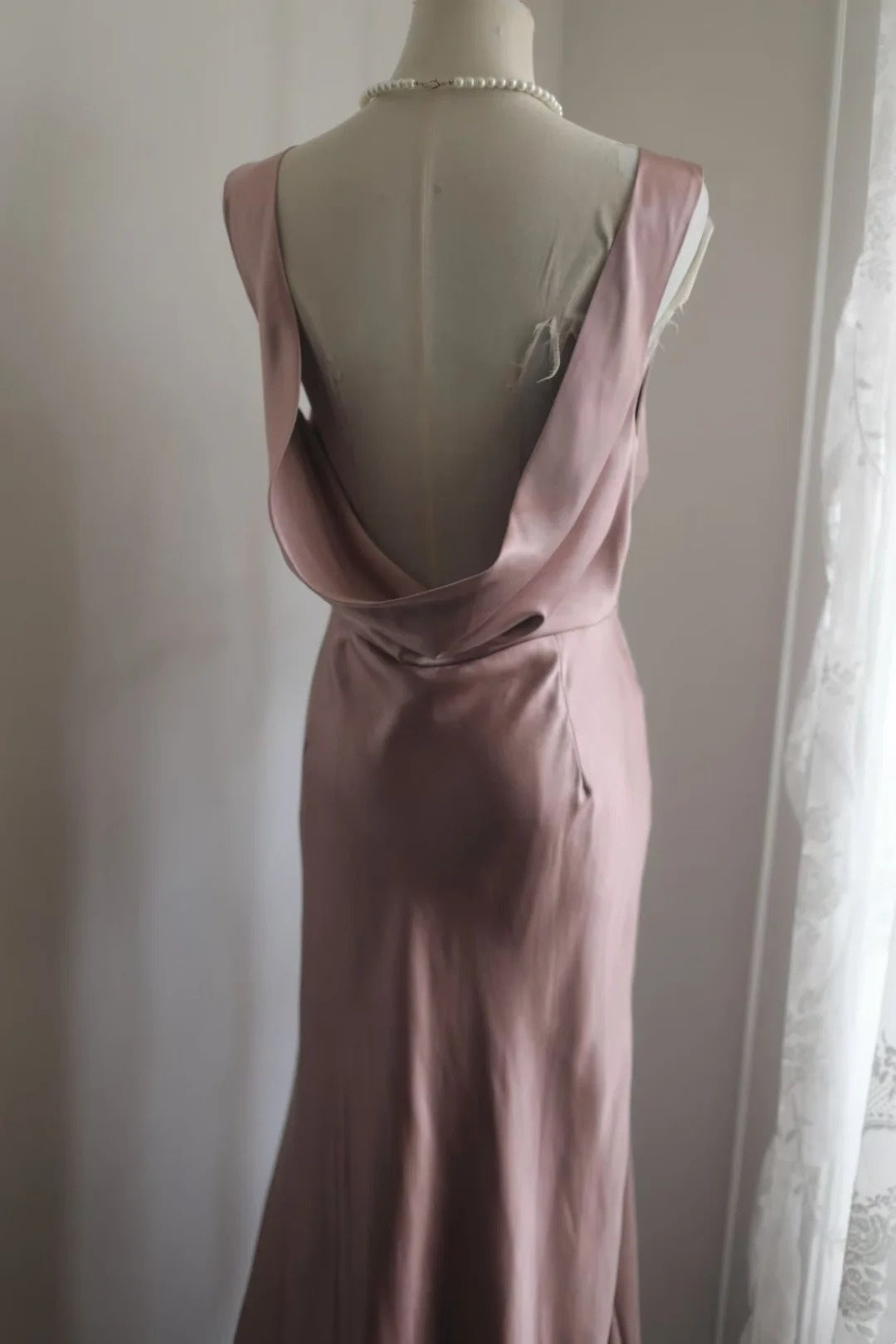 Open Back Pink Mermaid Formal Prom Dress Bridesmaid Dress   P1913