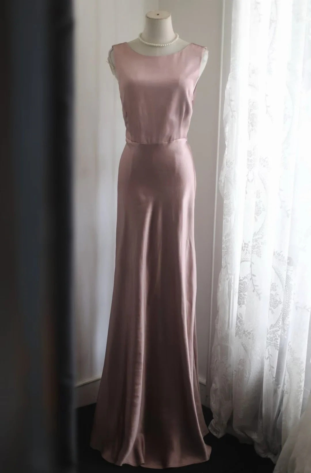 Open Back Pink Mermaid Formal Prom Dress Bridesmaid Dress   P1913