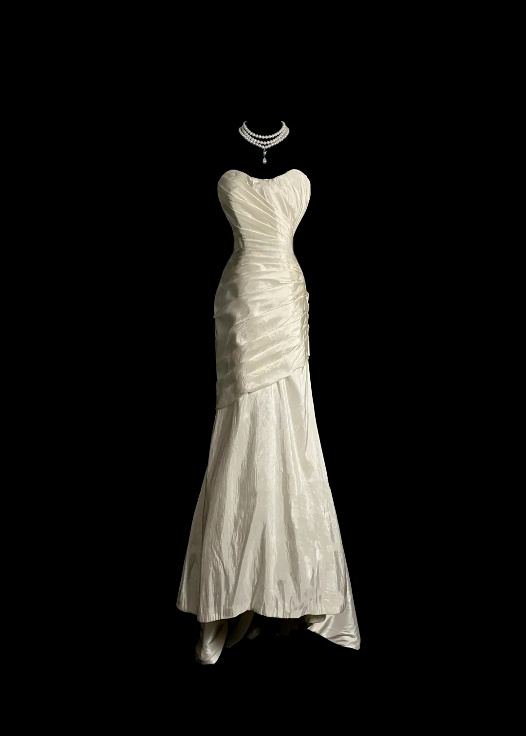 Sweetheart Ivory Mermaid Wedding Dress Pleated Dress For Bridal  P100
