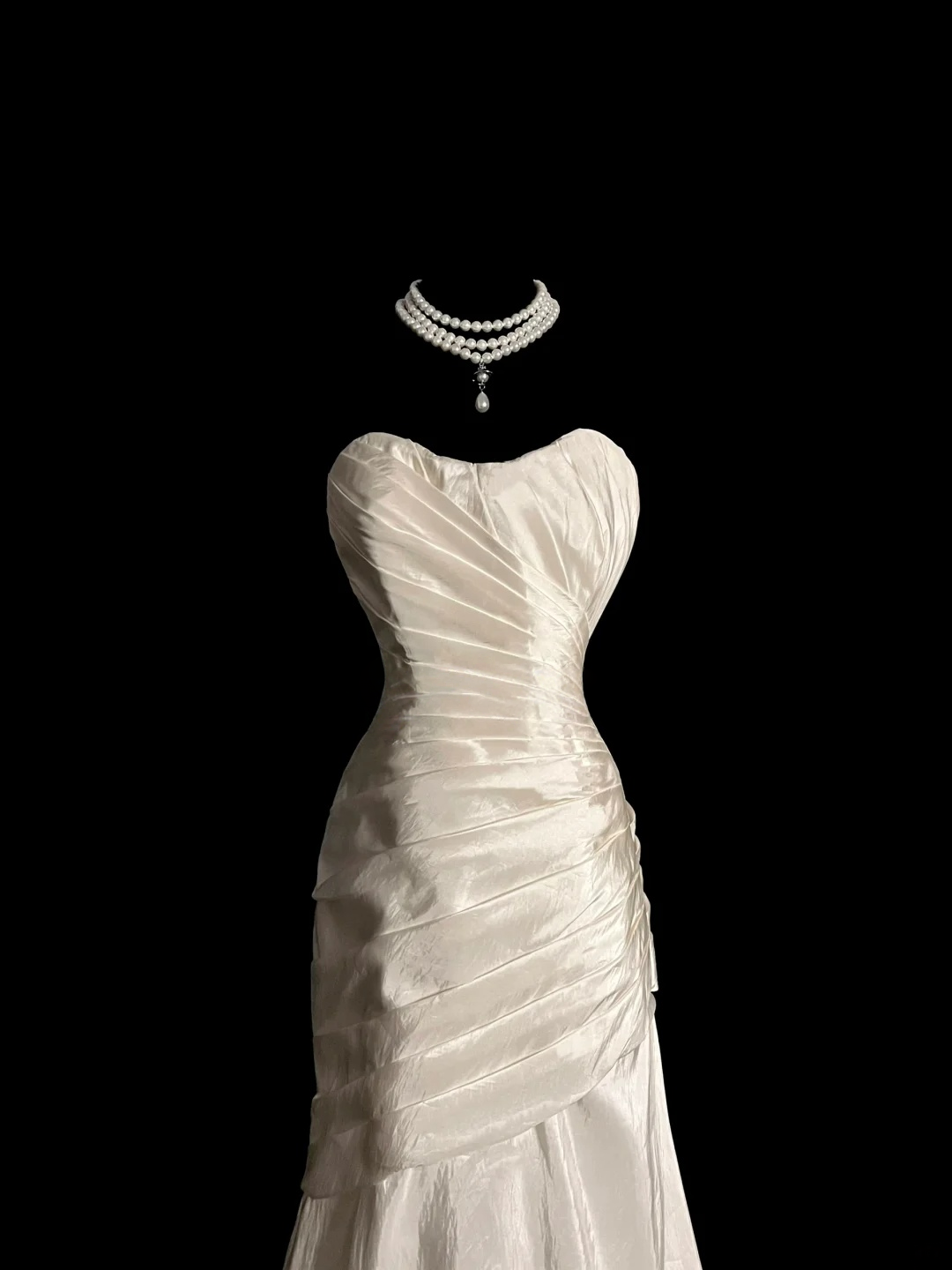 Sweetheart Ivory Mermaid Wedding Dress Pleated Dress For Bridal  P100