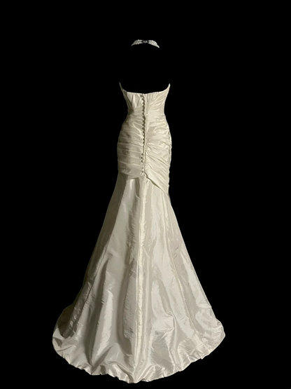 Sweetheart Ivory Mermaid Wedding Dress Pleated Dress For Bridal  P100