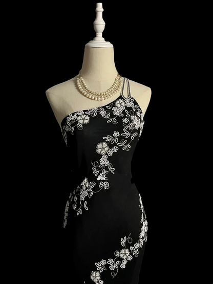 Black Sheath Beaded Prom Dress Formal Evening Party Dress Birthday Dress  P101