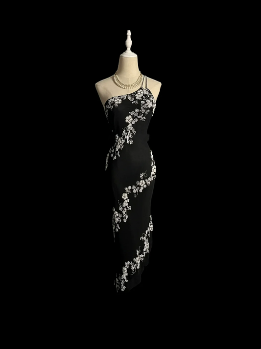 Black Sheath Beaded Prom Dress Formal Evening Party Dress Birthday Dress  P101