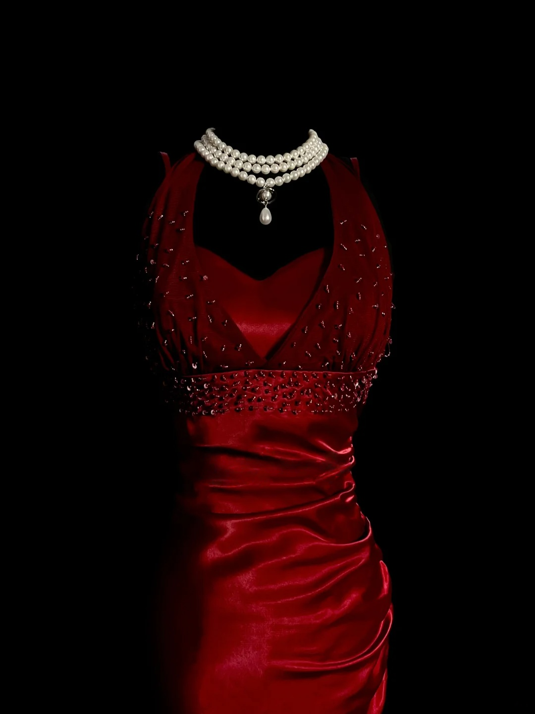 V Neck Burgundy Satin Prom Dress Formal Evening Party Dress Birthday Dress P102