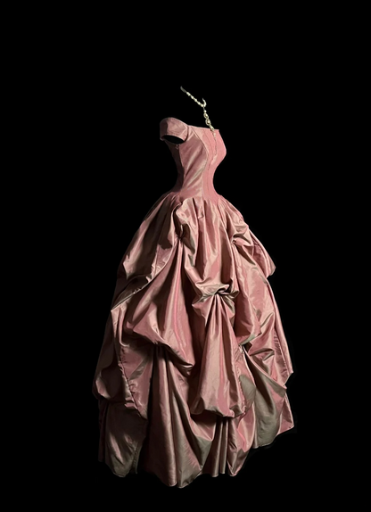Off The Shoulder Pink Ball Gown Birthday Dress Formal Party Dress  P108