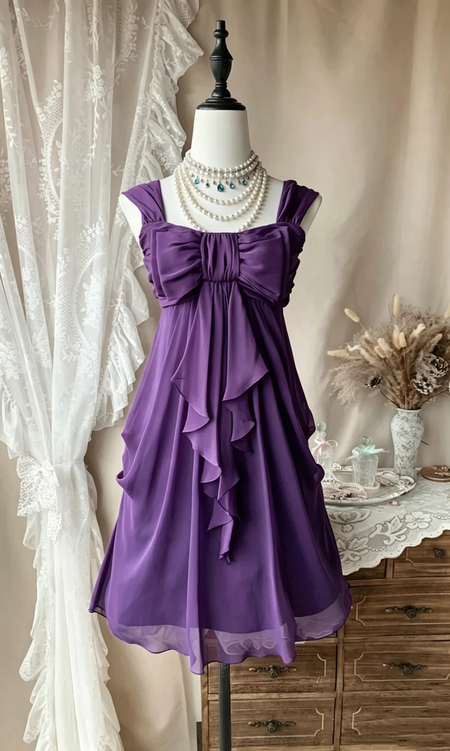 Navy Blue A Line Ruffled Chiffon Short Homecoming Dress  P1094