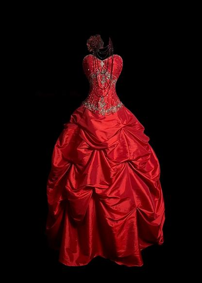 Sweetheart Red Sweet 16 Birthday Dress Ball Gown Quinceanera Dresses  P112