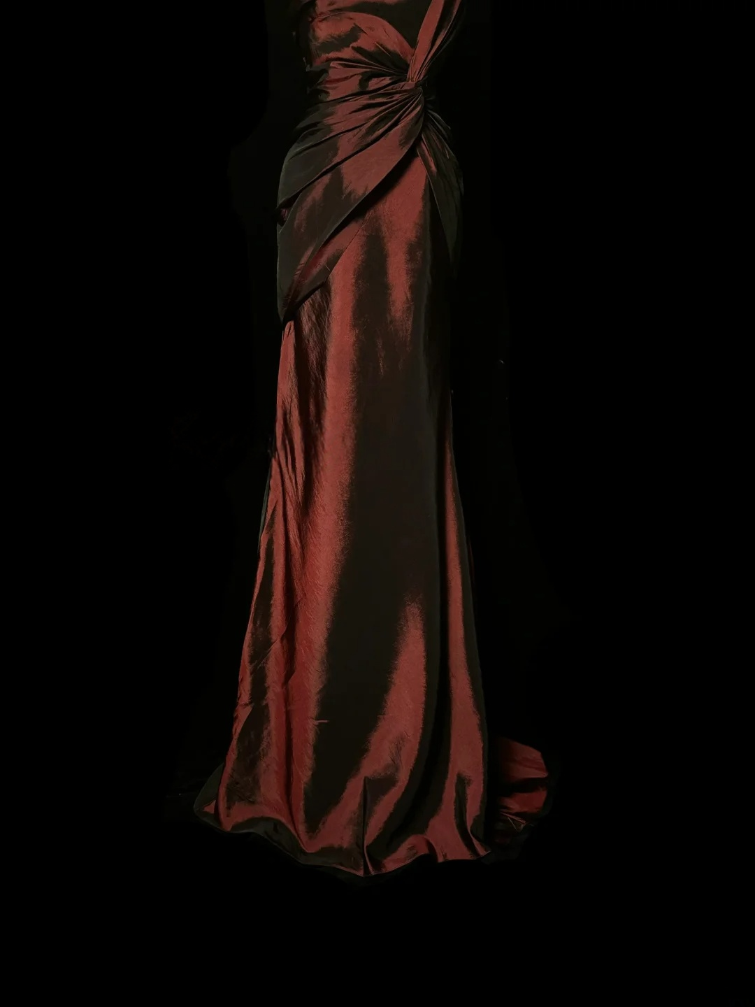 Strapless Burgundy Sheath Satin Prom Dress Evening Dress Formal Dress  P120