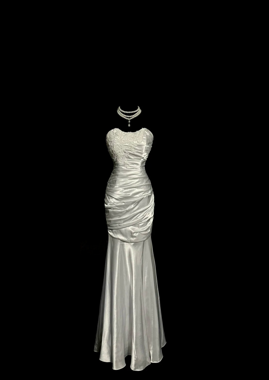 Sweetheart Ivory Sheath Evening Dress With Applique Elegant Wedding Dress  P129