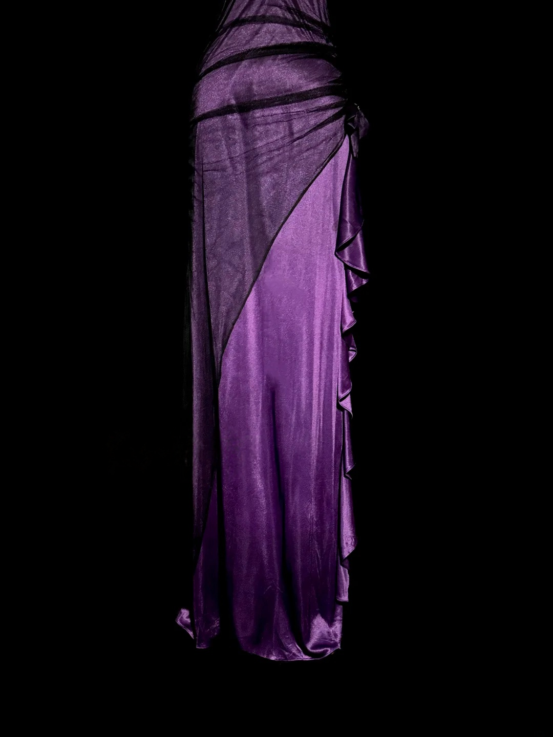 V Neck Purple Sheath Evening Dress Satin Prom Dress  P131