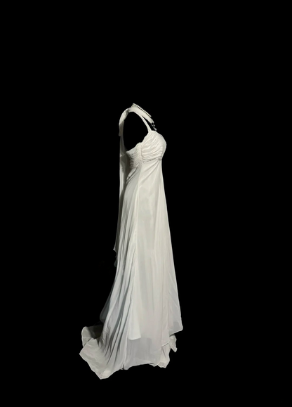 A Line Chiffon Simple Wedding Dress For Bridal Elegant Evening Dress  P133