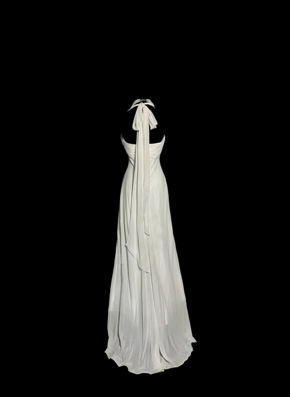 A Line Chiffon Simple Wedding Dress For Bridal Elegant Evening Dress  P133