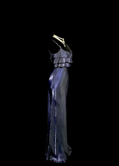 Ruffle Purple Sheath Prom Dress Simple Elegant Evening Dress  P135