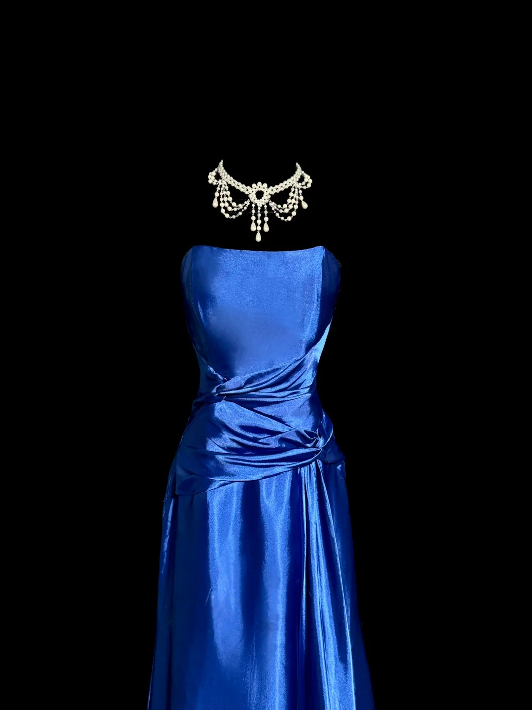 Strapless Royal Blue Mermaid Prom Dress Elegant Evening Dress  P136