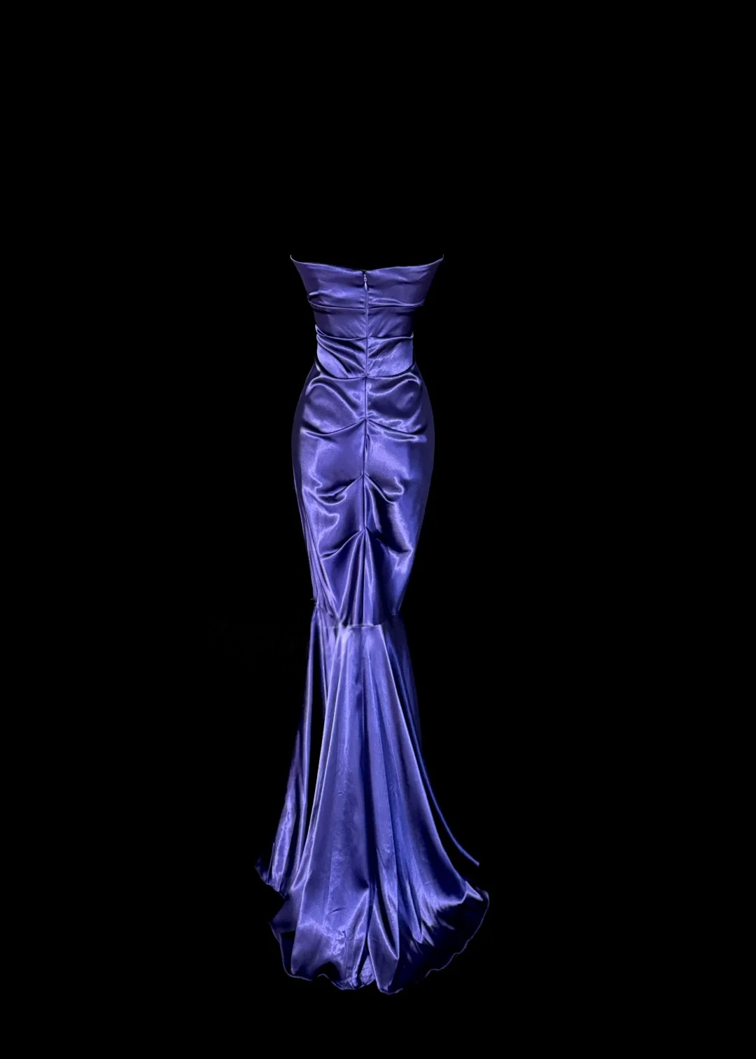 Sweetheart Mermaid Satin Prom Dress Purple Evening Dress  P137