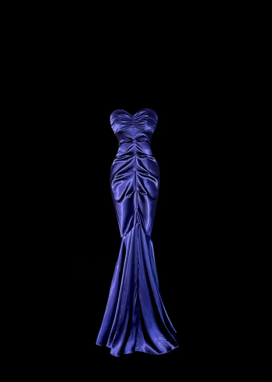 Sweetheart Mermaid Satin Prom Dress Purple Evening Dress  P137