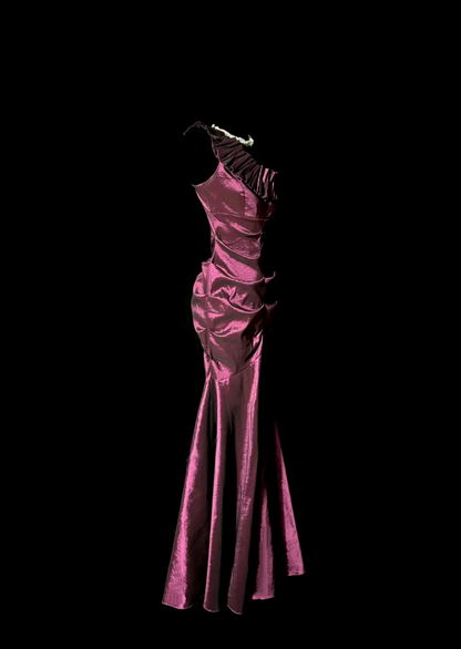 One Shoulder Sheath Satin Prom Dress Evening Dress  P141