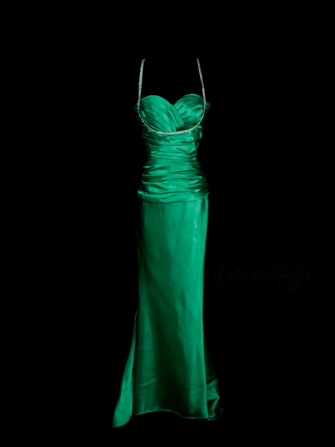 Green Satin Prom Dress Formal Party Dress Evening Dress  P148