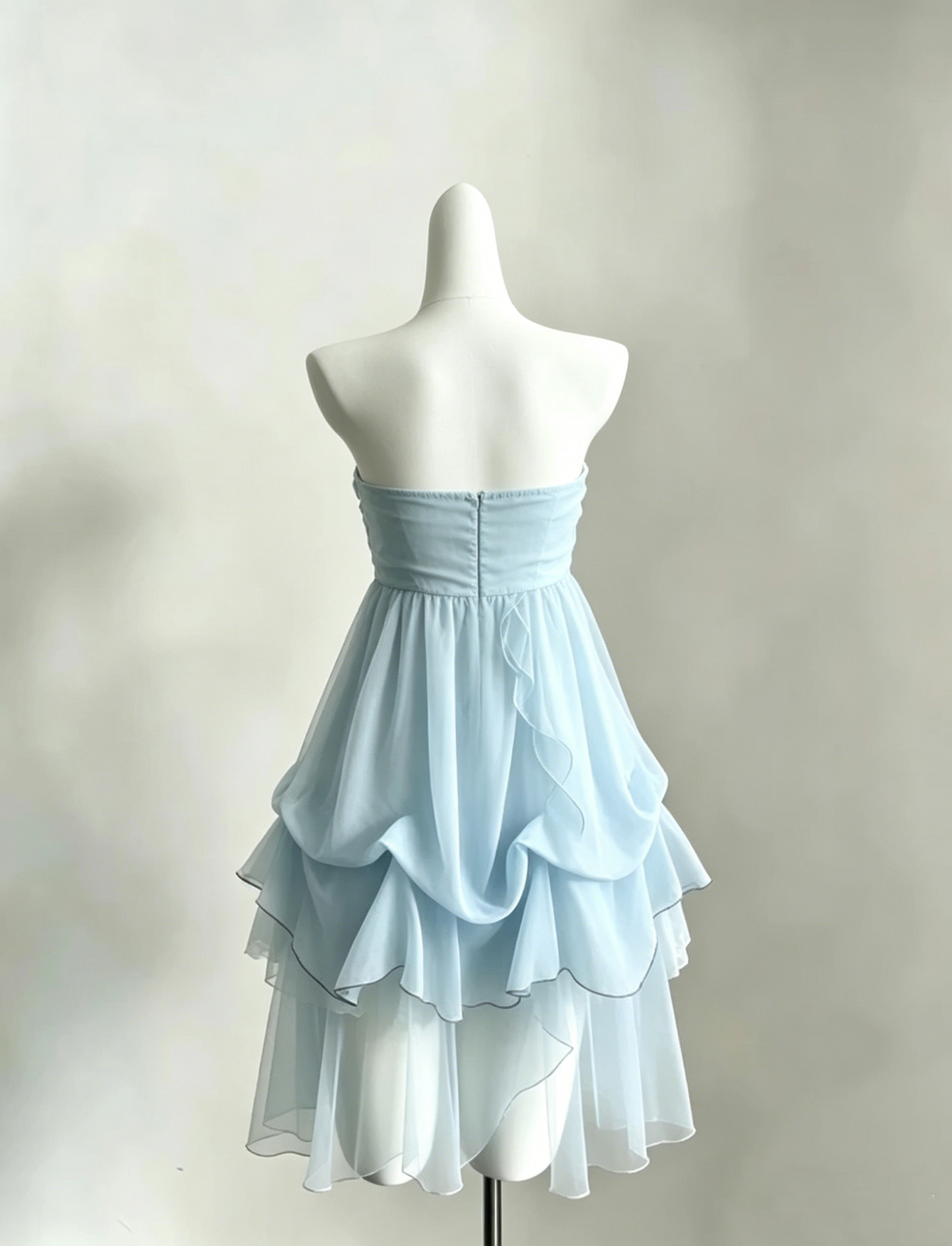 Sweetheart A Line Blue Chiffon Birthday Dress Homecoming Dress  P1508