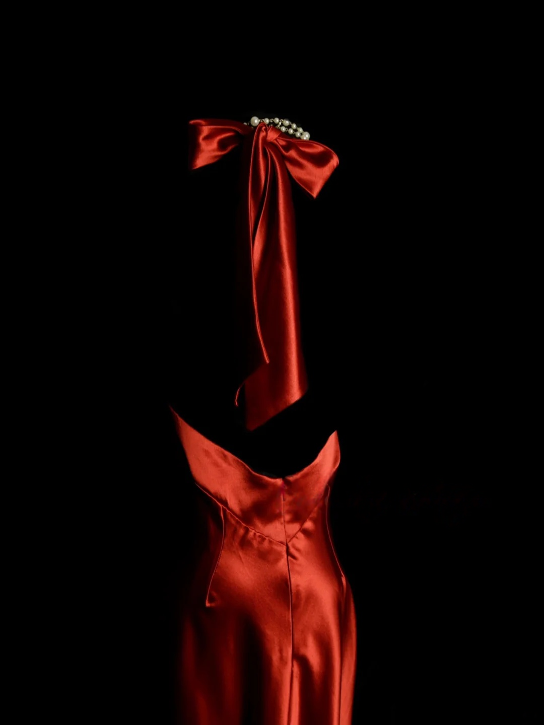 Halter Red Satin Prom Dress Formal Party Dress Evening Dress  P152