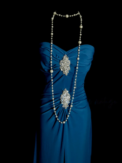 Sweetheart Chiffon Prom Dress Vintage Evening Dress  P158