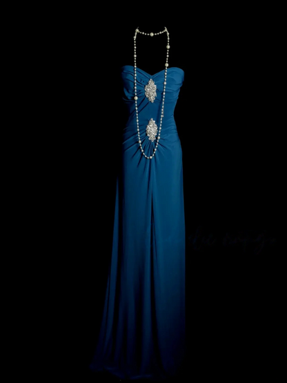 Sweetheart Chiffon Prom Dress Vintage Evening Dress  P158