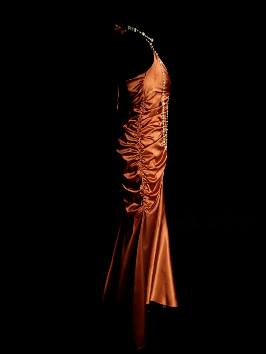 Halter Satin Sheath Prom Dress Vintage Evening Dress Party Dress  P160