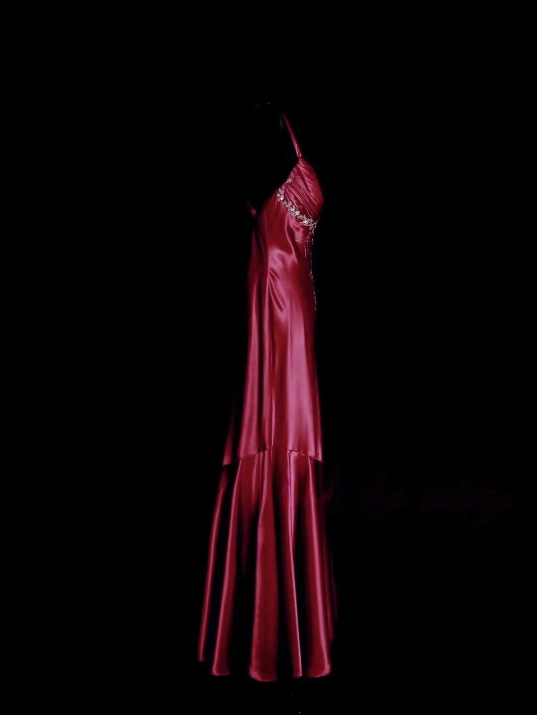 Backless Pink Mermaid Prom Dress Beaded Vintage Evening Dress  P164