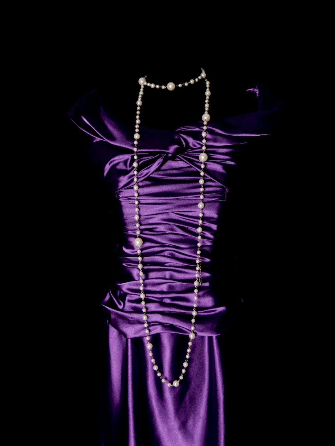 Purple Sheath Satin Prom Dress Vintage Evening Dress  P166