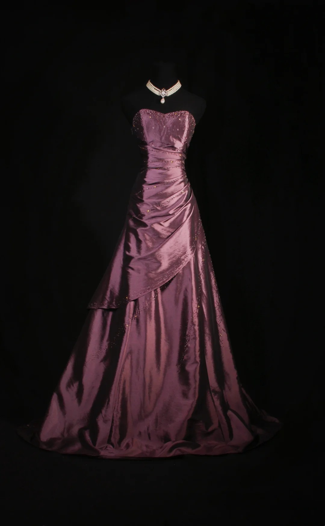 Sweetheart Satin A Line Prom Dress Beaded Formal Evening Dress  P169