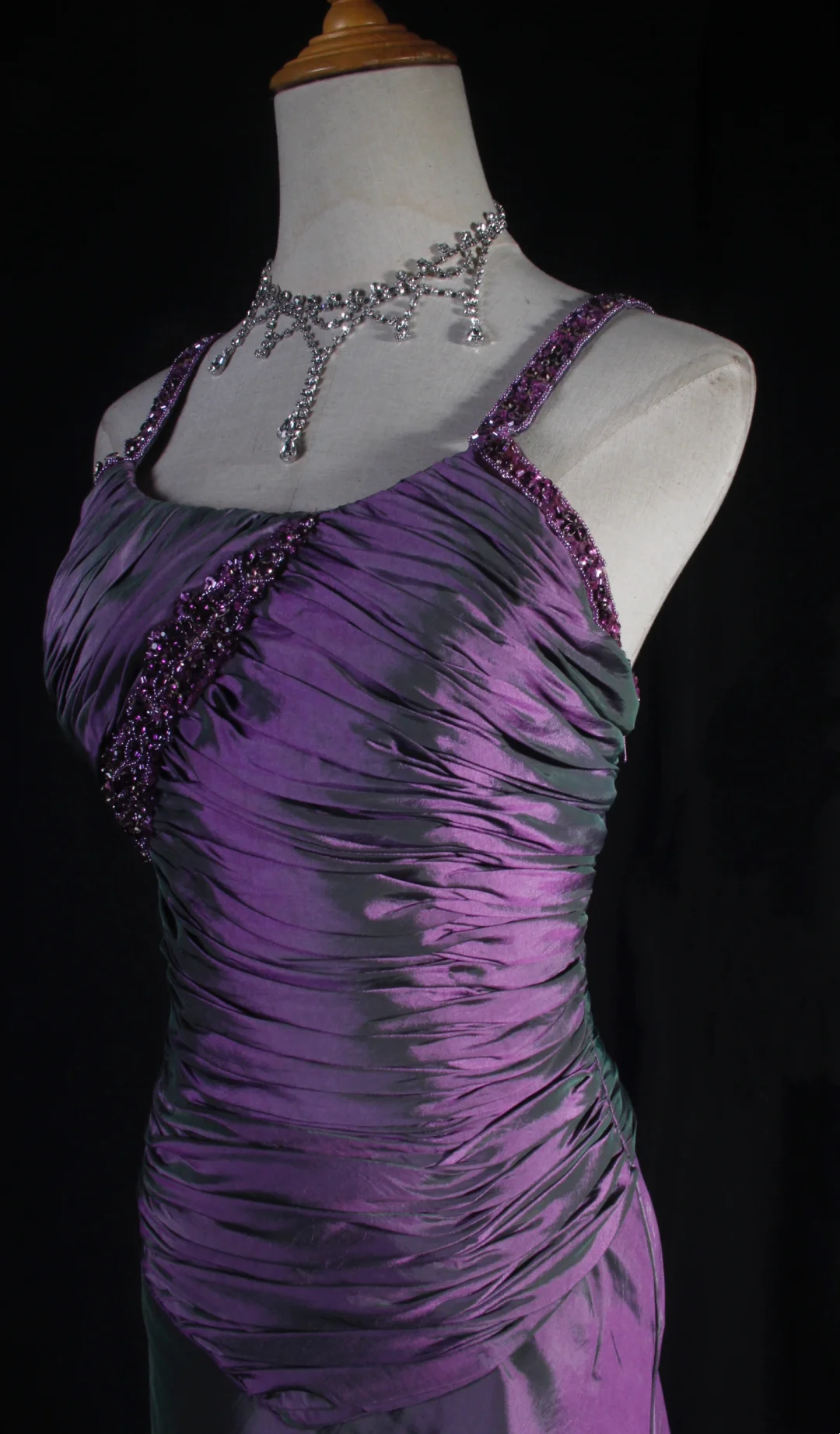 Purple Mermaid Prom Dress Beaded Formal Evening Dress  P170