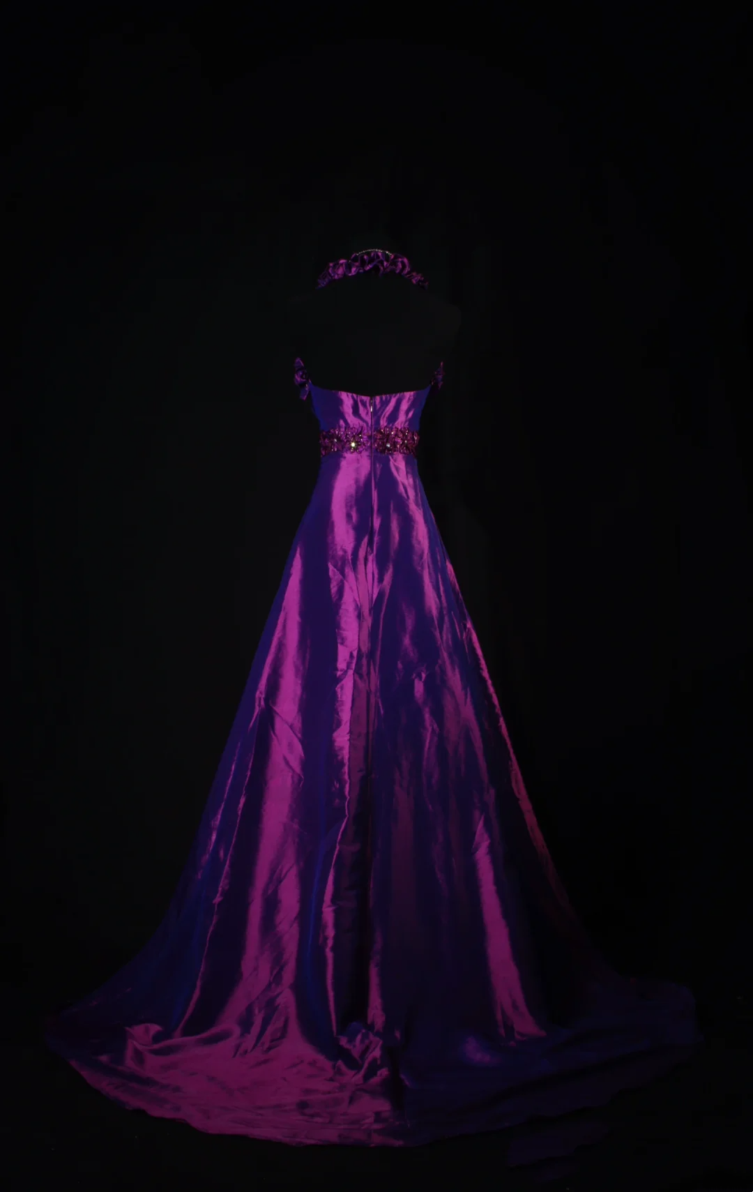 Halter Purple Satin A Line Prom Dress Formal Party Dress Evening Dress  P173