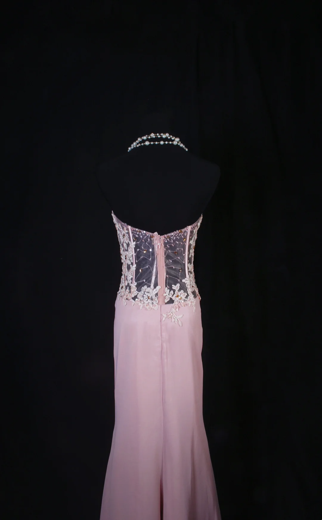 Pink Mermaid Applique Prom Dress Formal Party Dress Evening Dress  P175