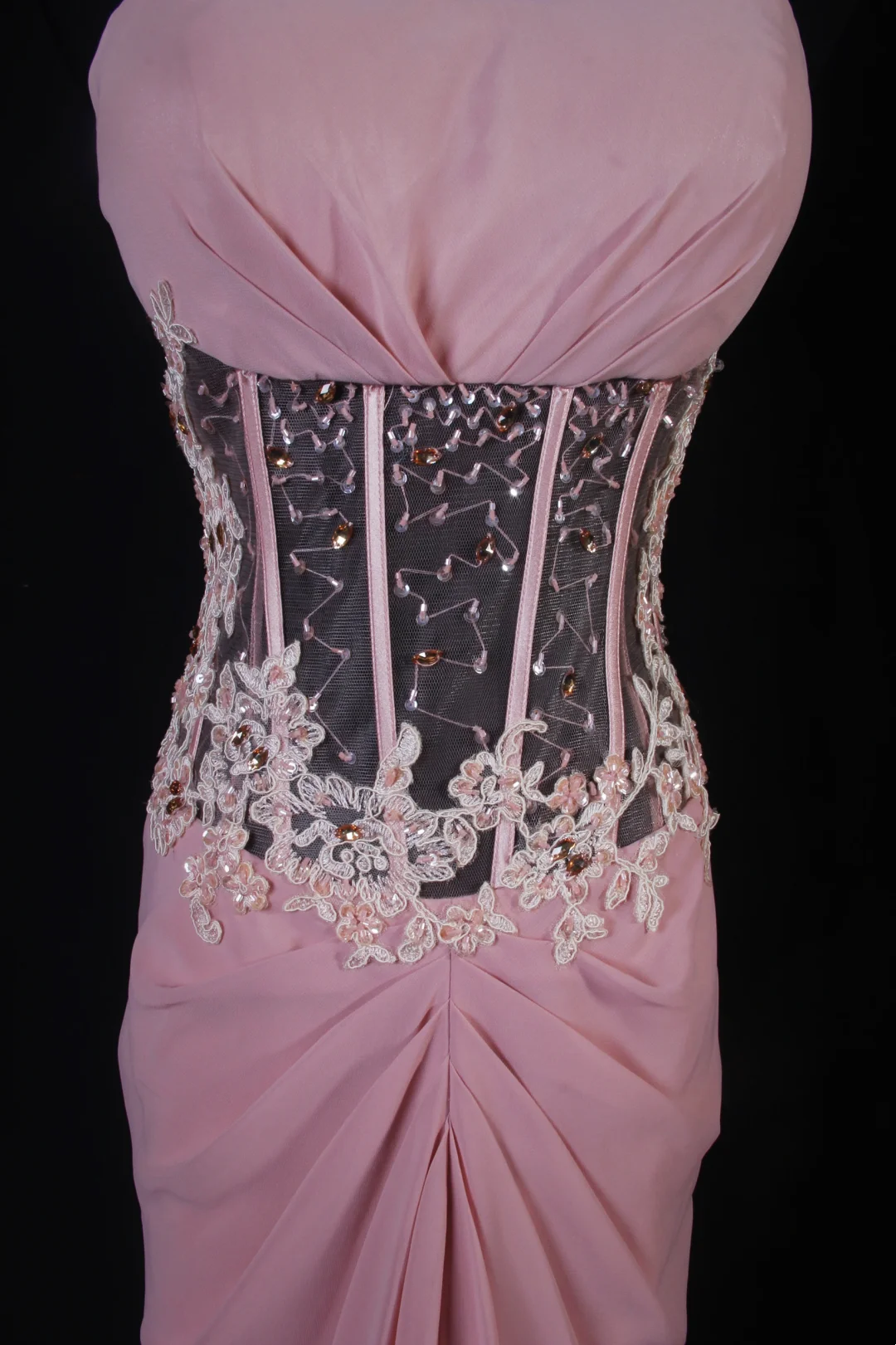 Pink Mermaid Applique Prom Dress Formal Party Dress Evening Dress  P175