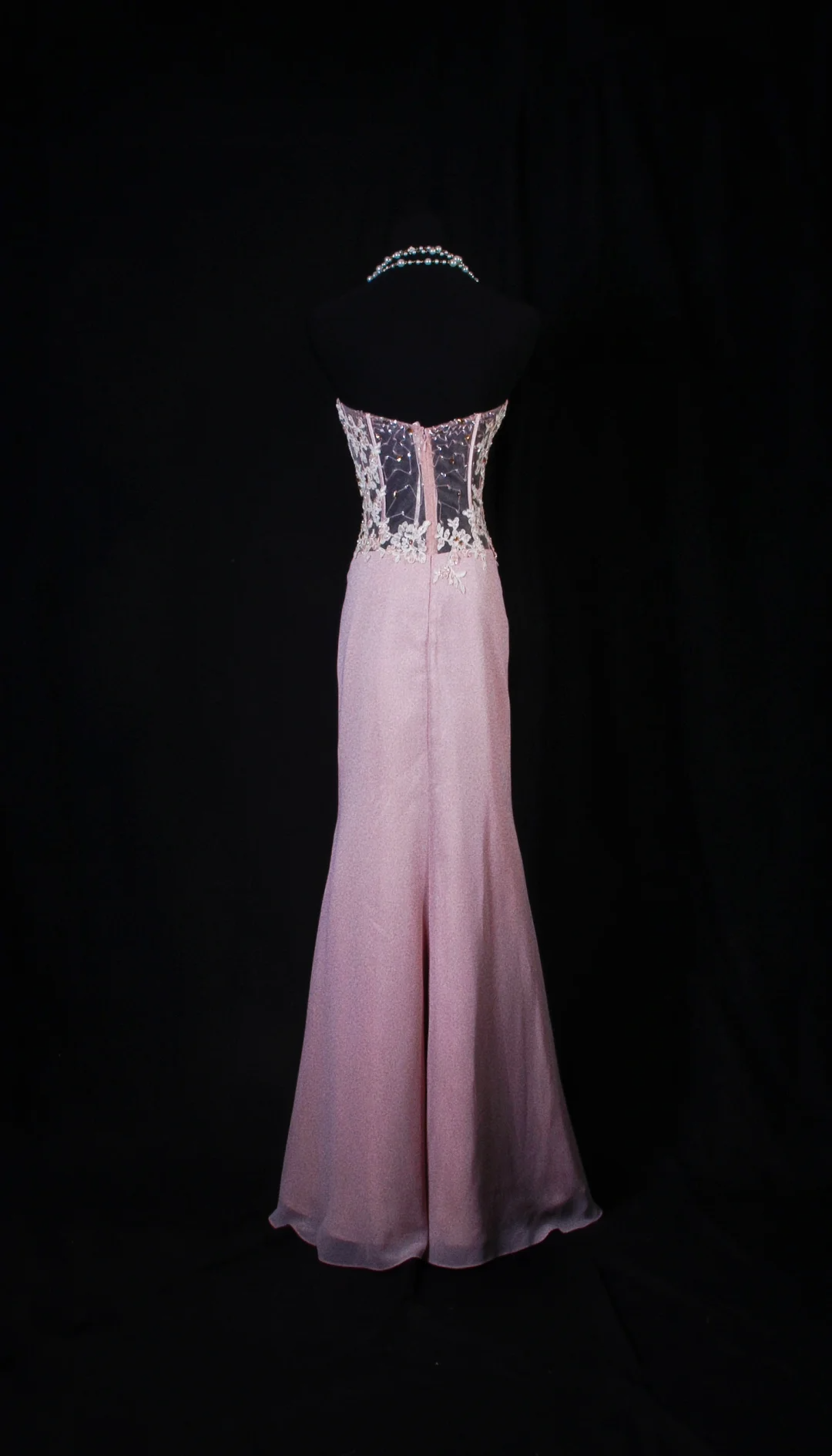 Pink Mermaid Applique Prom Dress Formal Party Dress Evening Dress  P175
