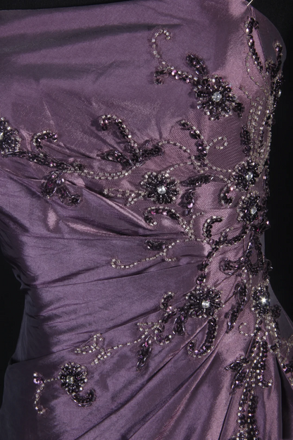 Strapless Purple Beaded Prom Dress Formal Party Dress Evening Dress  P176