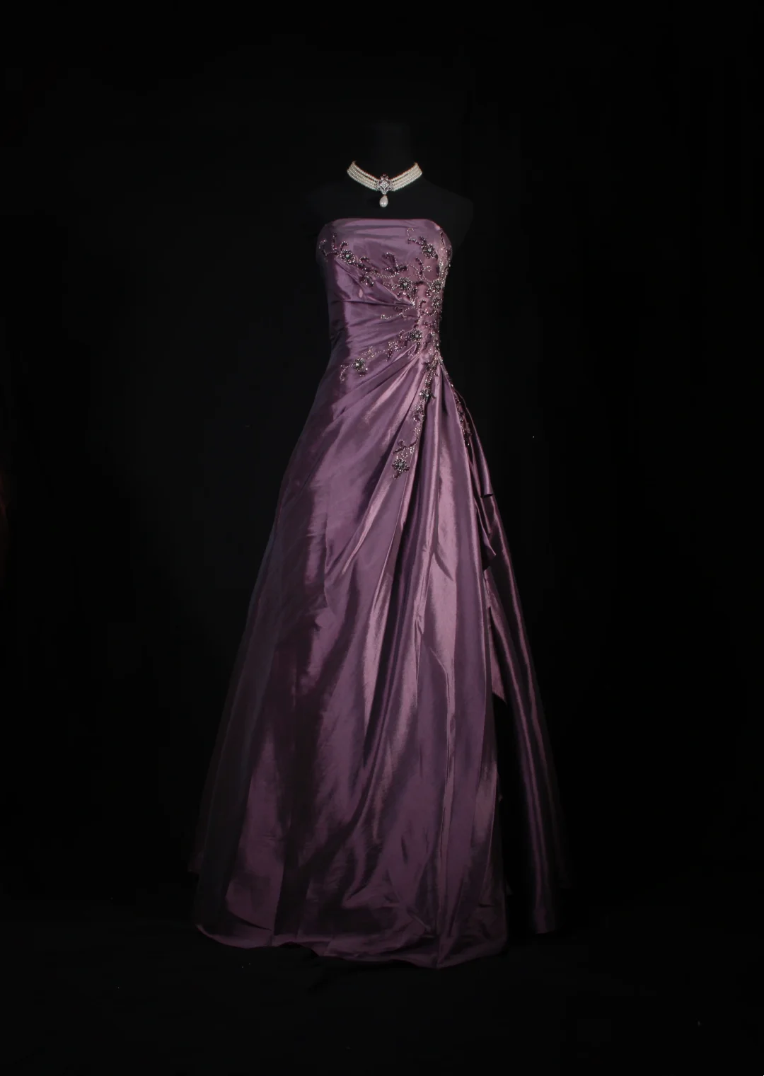 Strapless Purple Beaded Prom Dress Formal Party Dress Evening Dress  P176