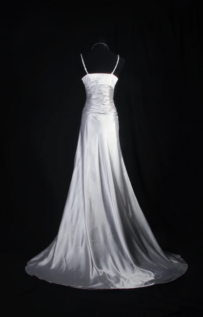 V Neck  Satin Prom Dress Formal Party Dress Evening Dress  P177