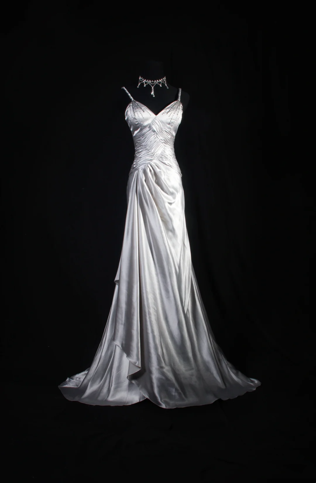 V Neck  Satin Prom Dress Formal Party Dress Evening Dress  P177