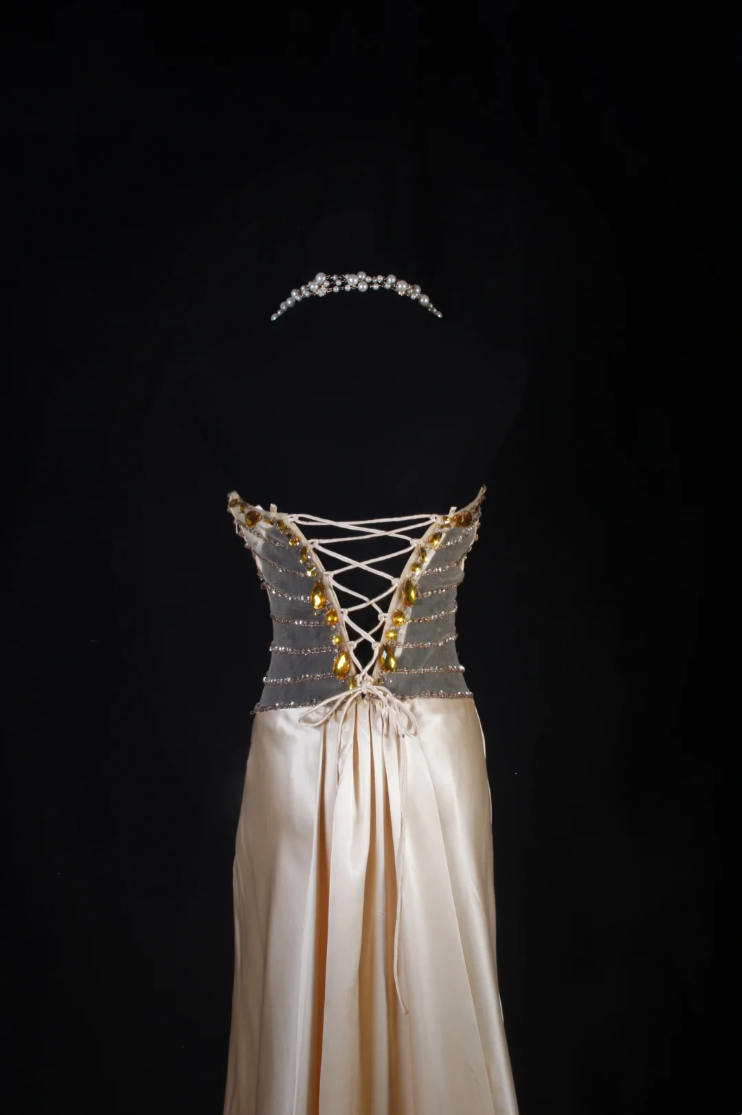 Sweetheart Champagne Satin Beaded Prom Dress Evening Dress  P181