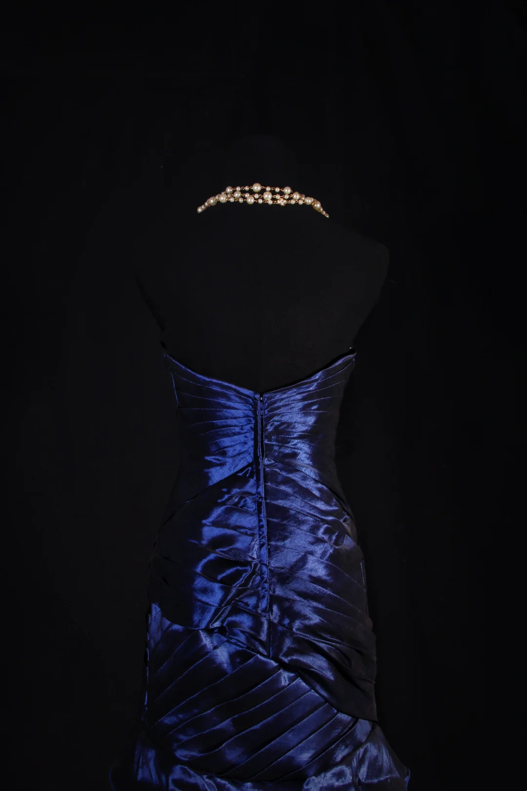 Sweetheart Royal Blue Satin Beaded Prom Dress Formal Evening Dress  P182