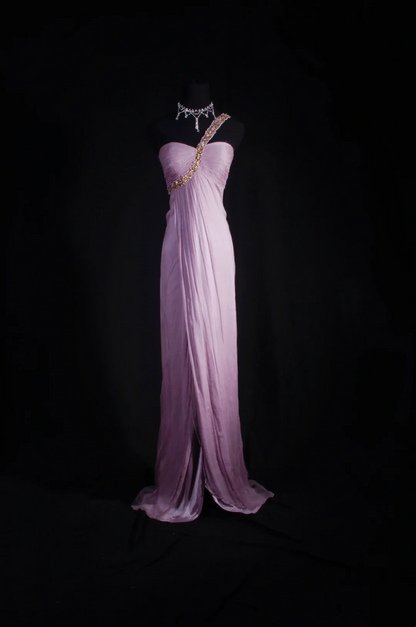 One Shoulder Lilac Chiffon Prom Dresses Bridesmaid Dresses  P186