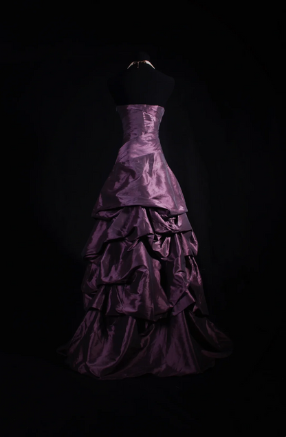 Sweetheart Purple Prom Dresses Taffeta Evening Party Dress  P190