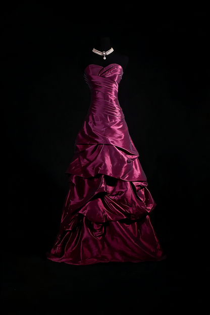 Sweetheart Purple Prom Dresses Taffeta Evening Party Dress  P190