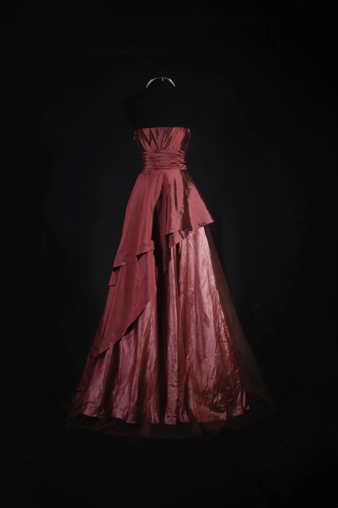Strapless Burgundy A Line Prom Dresses Evening Party Dress  P192