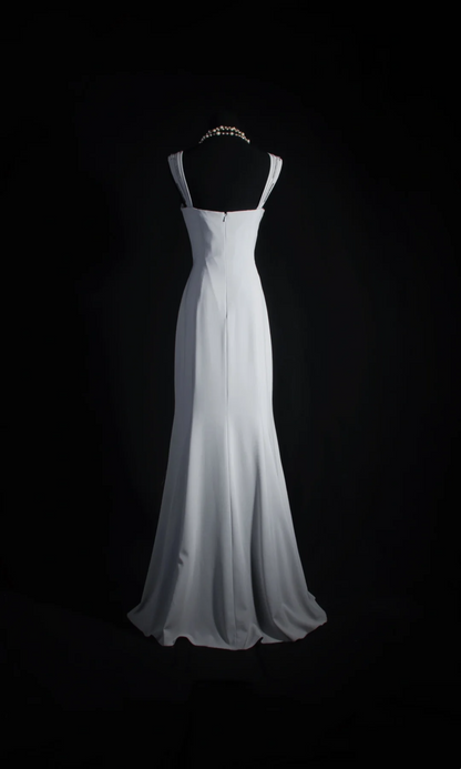 Gray Mermaid Chiffon Evening Dress Formal Party Dress  P195