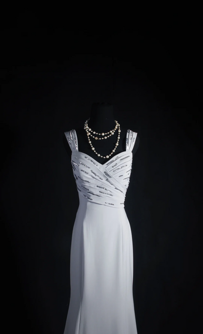 Gray Mermaid Chiffon Evening Dress Formal Party Dress  P195