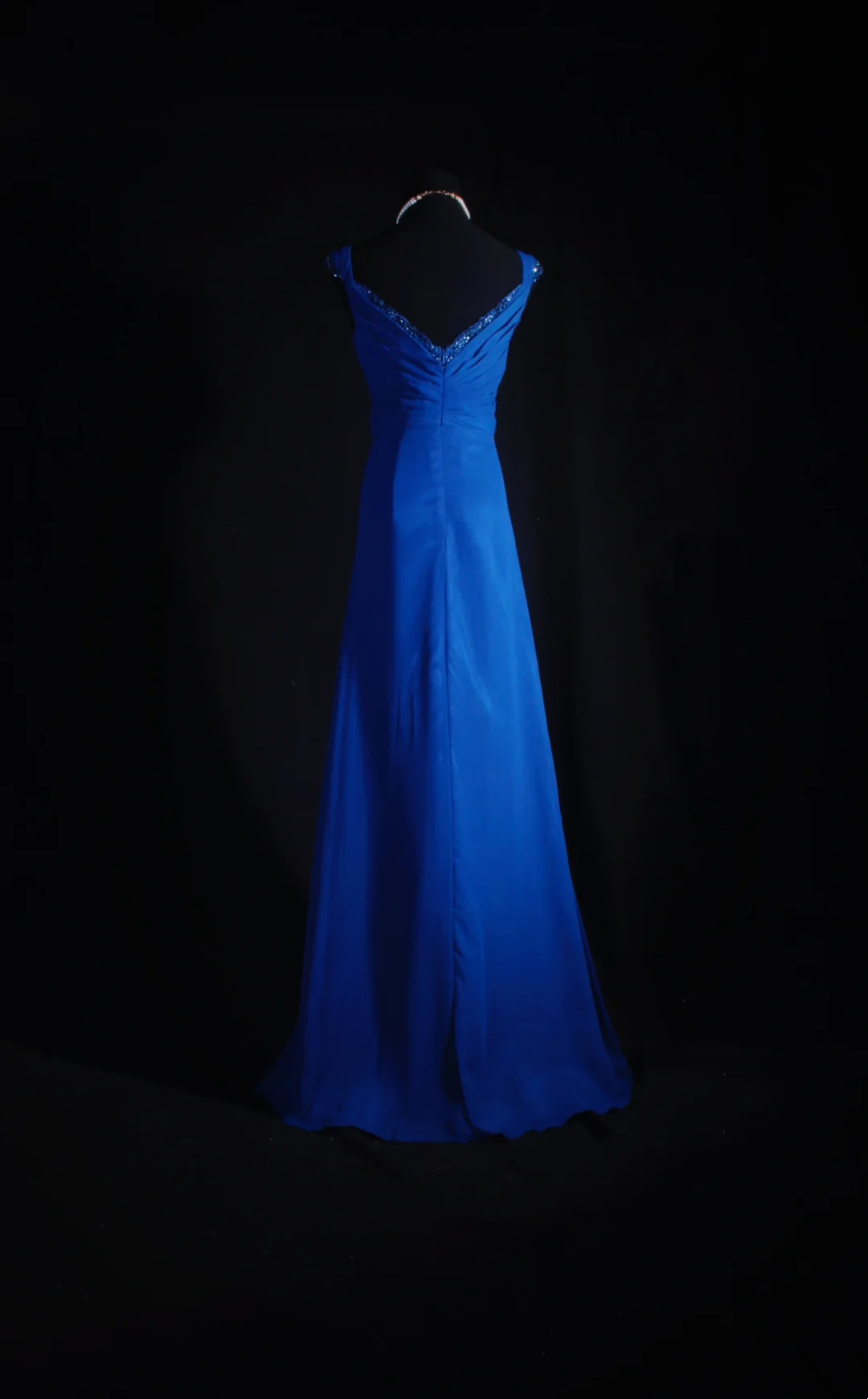 Beaded Blue Chiffon Prom Dress Evening Dress Formal Party Dress  P197